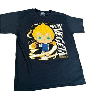 Dragon Ball Z Funko Pop Majin Vegeta Shirt Mens XS Black Short Sleeve Crew Neck